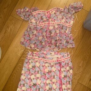 Floral Mini Dress with Ruffle Sleeves